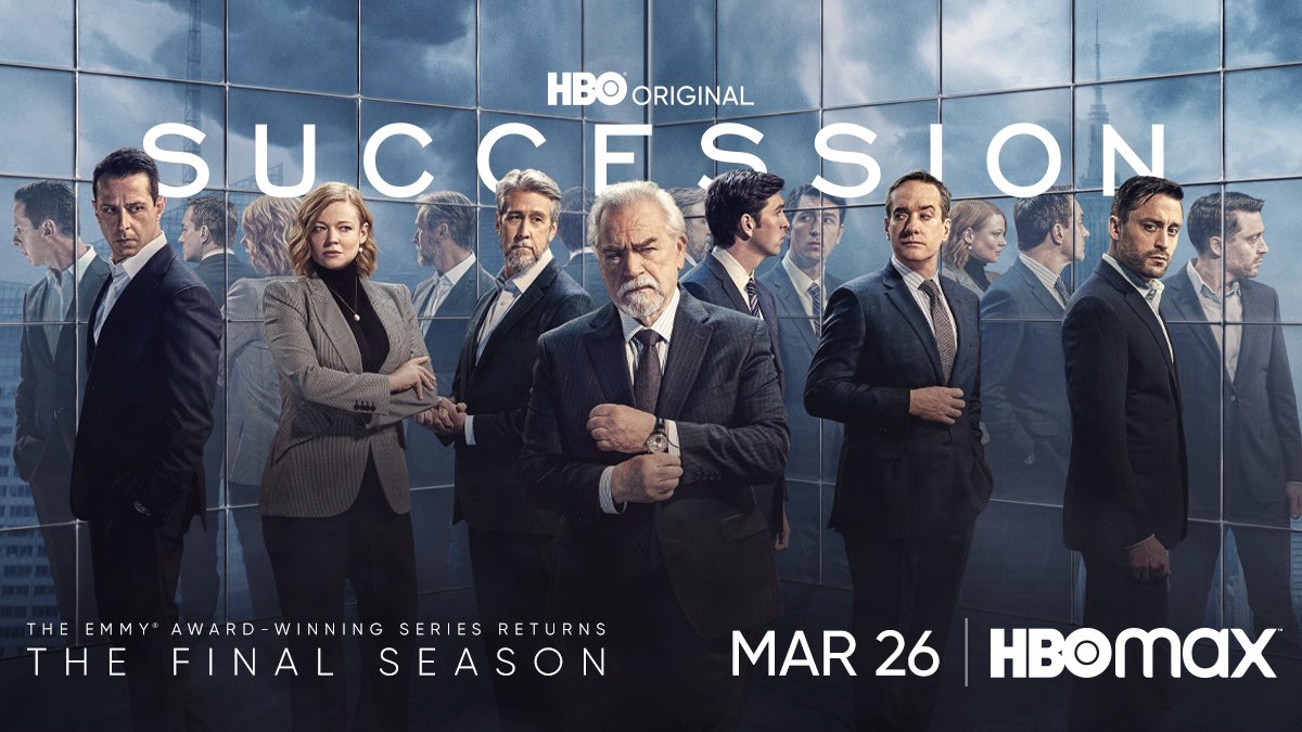 levmauc's tweet photo. Poster para la última temporada de SUCCESSION que se estrena en HBO el próximo 26 de marzo. https://t.co/xp7dnAcHc4