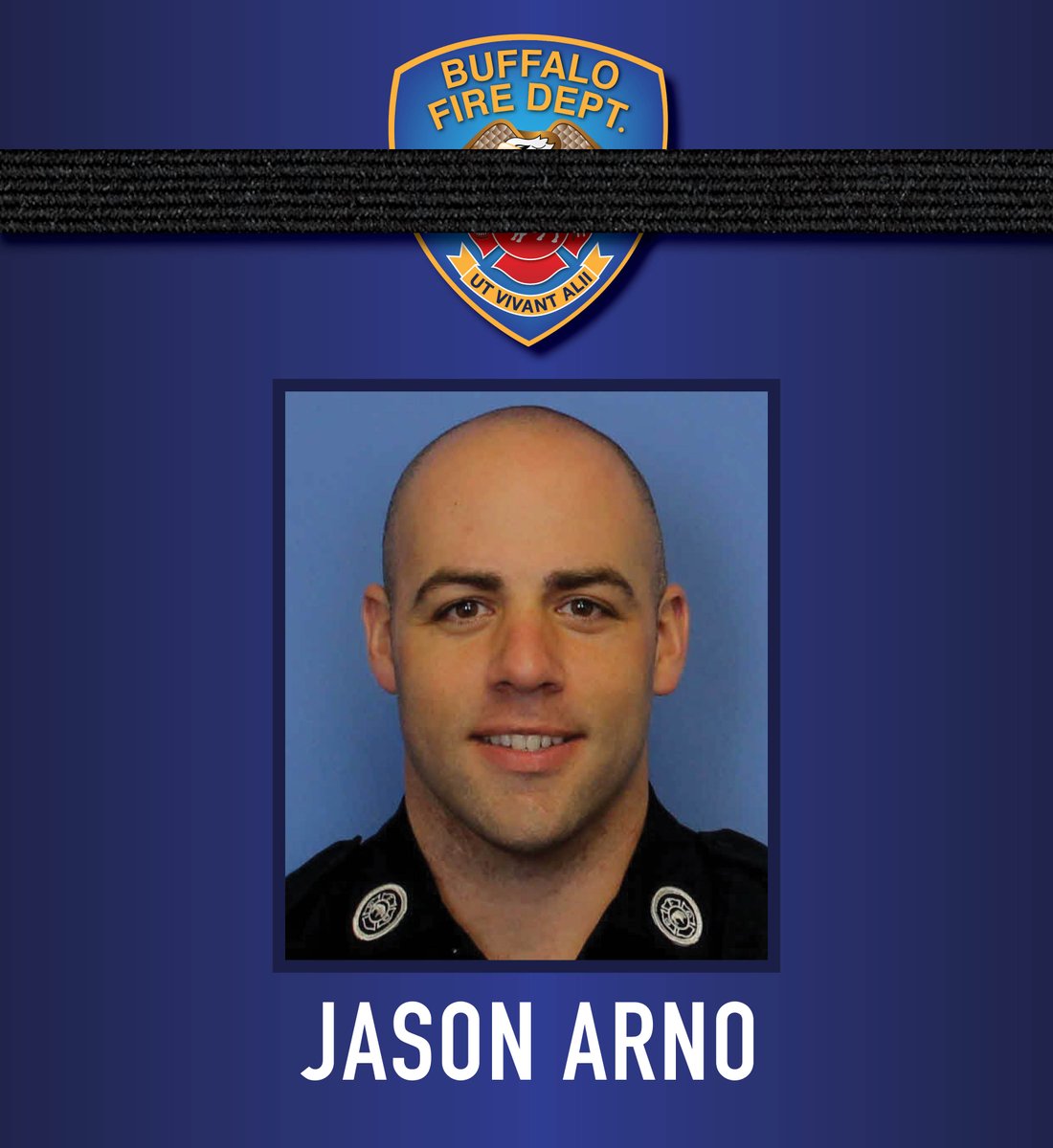 LaurenHall's tweet photo. Buffalo Firefighter Jason Arno, 37, died in the line of duty yesterday, battling the 4-alarm fire on Main Street. 

He had been a member of BFD for three years and was with Engine Company 2. 

@WGRZ https://t.co/ZpVKB7FZCY
