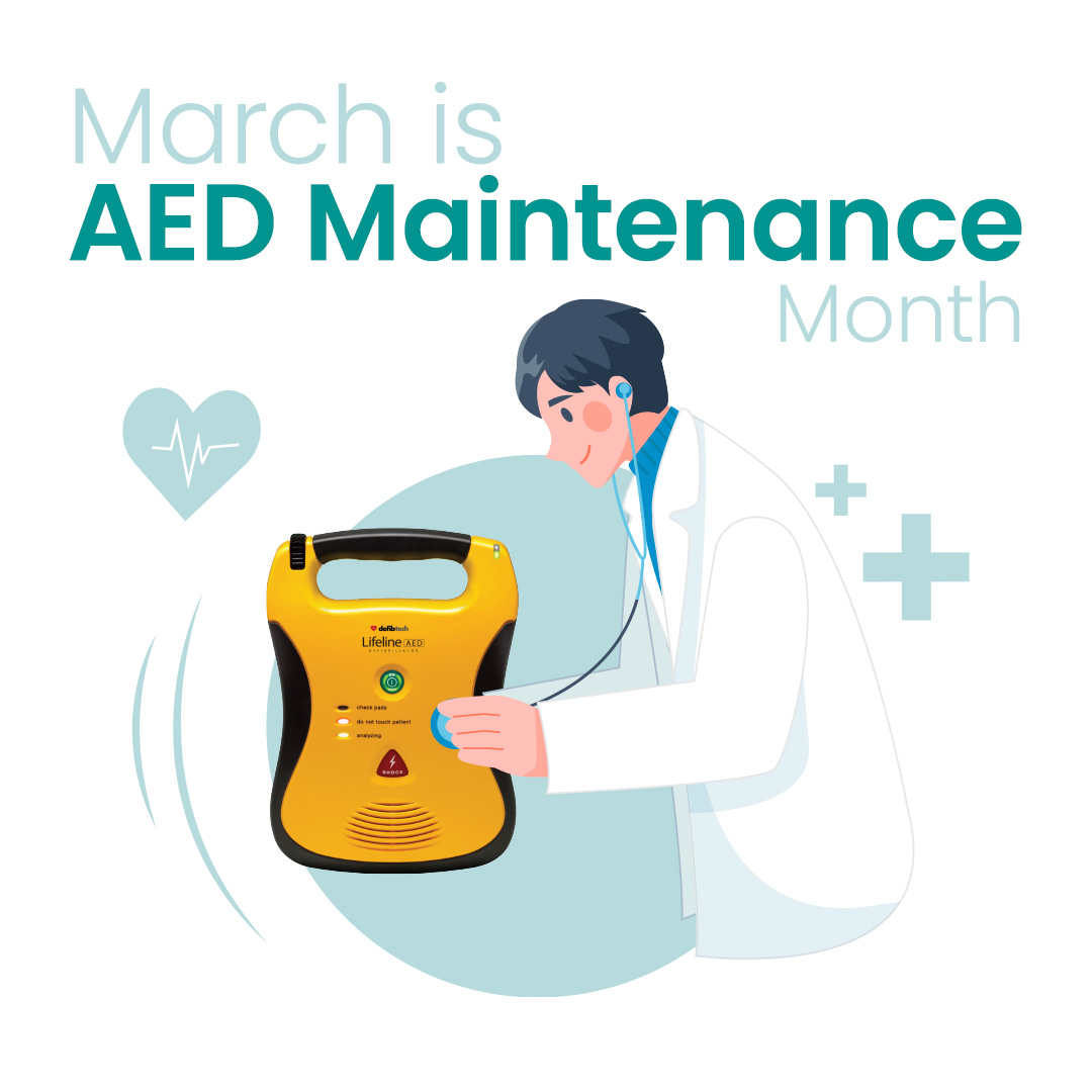 DefibtechLLC's tweet photo. Have you checked your AED yet this month? AED maintenance checks are important to do at least monthly. Throughout March, we'll share information on how to best maintain your AED to ensure it is always rescue-ready. https://t.co/DPM31RARgf