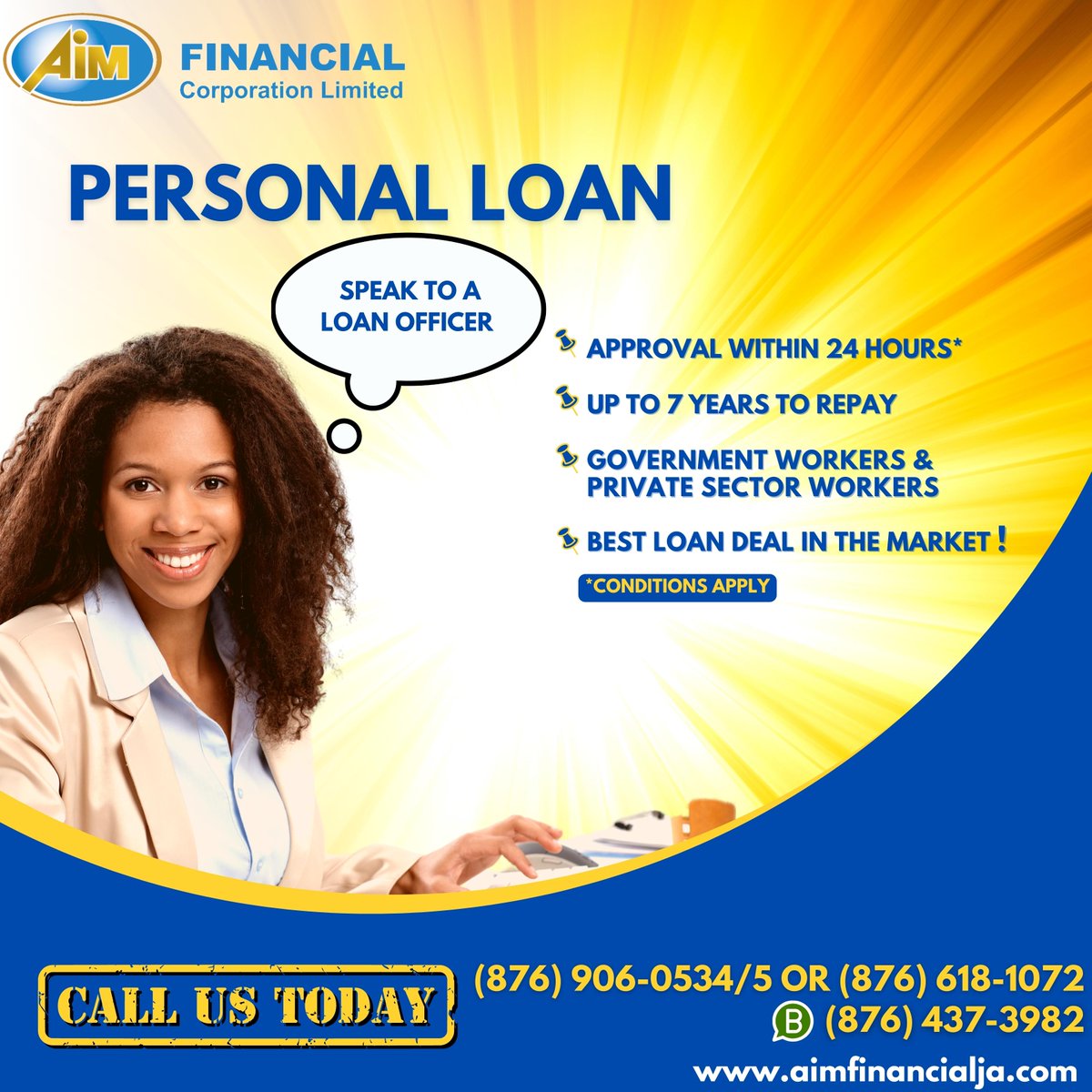aimfinancialja's tweet photo. Got dreams? Got debt? No worries, we've got you covered with personal loans!

Consolidate debt, renovate your home, or tackle unexpected expenses with approval in as little as 24 Hours.

And Hey!...We have special rates for certain professions 😉

@https://bit.ly/3VZeobP https://t.co/rmxa0MDlK9