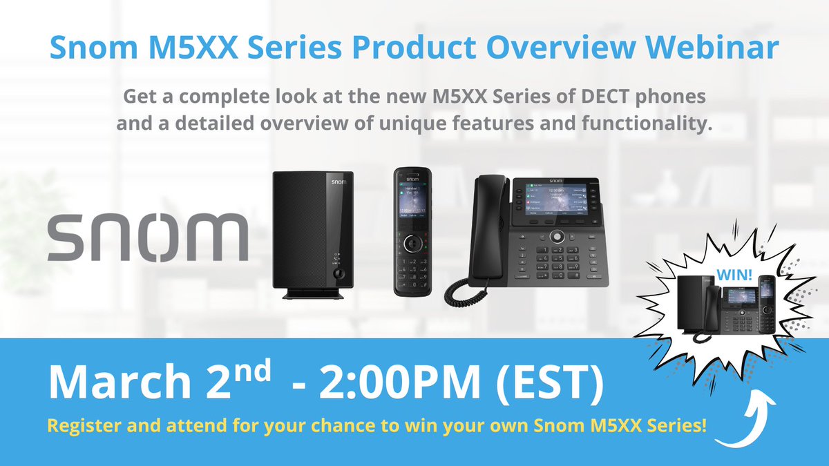 VoIP Supply on Twitter "Limited seats remain for today's Snom M5XX Series inar! Register and