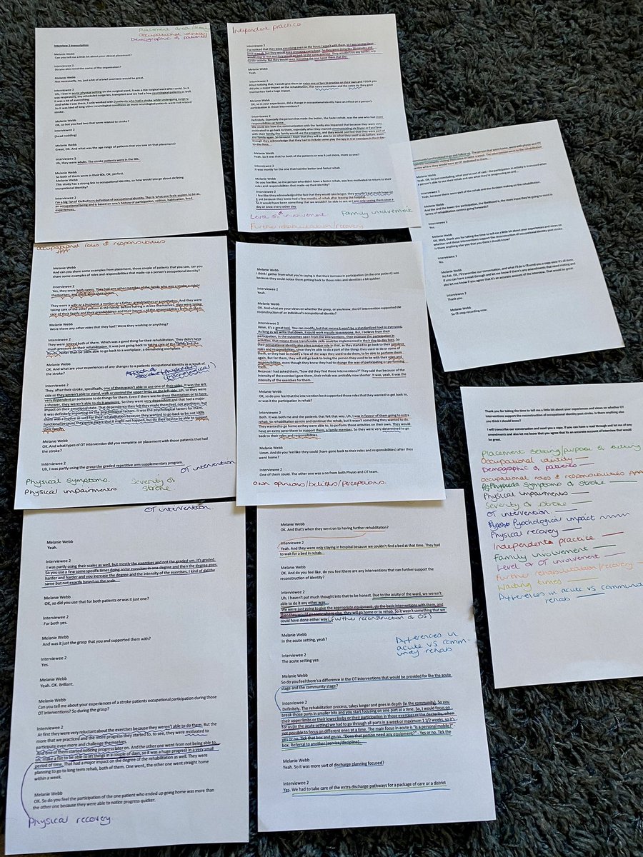Manual transcript coding 🤯 <a href="/CovUniOT/">Coventry Uni OT</a>  #OTstudent #dissertation #lastpush