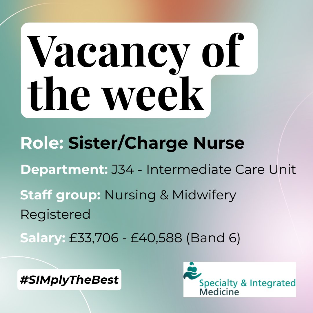 LTHT Specialty & Integrated Medicine (@ltht_sim) on Twitter photo Hey, job hunters! 🚨 Our Vacancy of the Week is a substantive position as a Sister/Charge Nurse at <a href="/LeedsHospitals/">Leeds Teaching Hospitals</a>.
Are you an experienced registered nurse looking for your next challenge? Apply by 8th March: beta.jobs.nhs.uk/candidate/joba…
#nhsjobs #nursingjobs #leedsjobs #jobs Hey, job hunters! 🚨 Our Vacancy of the Week is a substantive position as a Sister/Charge Nurse at <a href="/LeedsHospitals/">Leeds Teaching Hospitals</a>.
Are you an experienced registered nurse looking for your next challenge? Apply by 8th March: beta.jobs.nhs.uk/candidate/joba…
#nhsjobs #nursingjobs #leedsjobs #jobs
