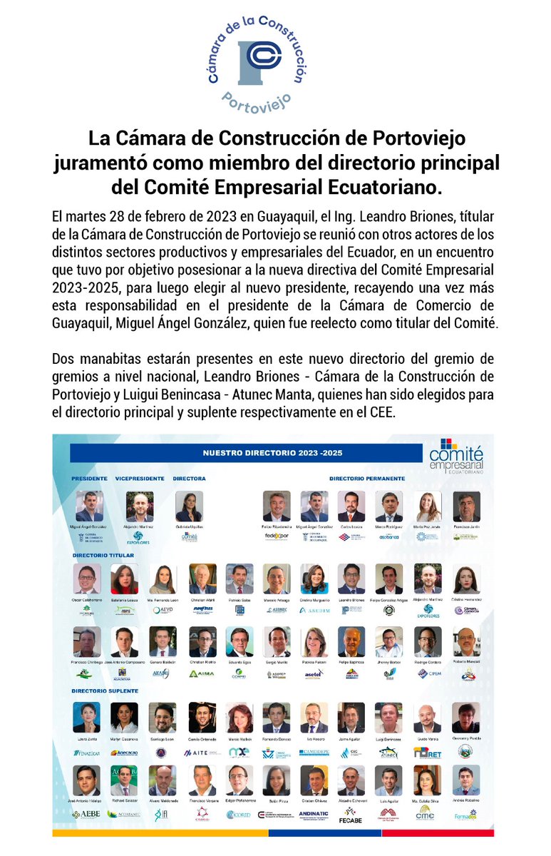 Camara de la Construccion Portoviejo (@camara_const_p) on Twitter photo 