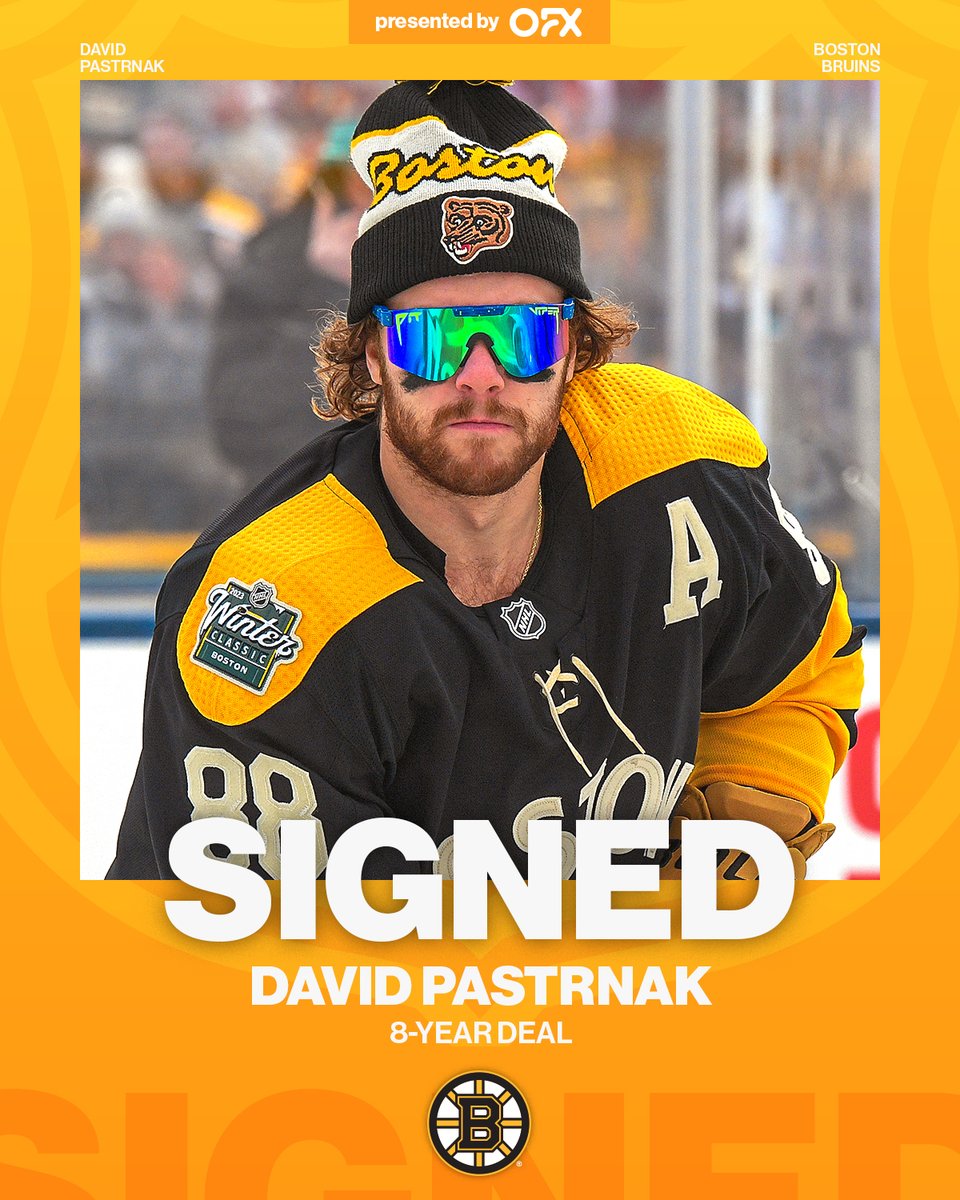 🎶 Come on Barbie, let's go party 🎶

David Pastrnak (<a href="/pastrnak96/">davidpastrnak</a>) has signed an eight-year extension with the <a href="/NHLBruins/">Boston Bruins</a>! 😎