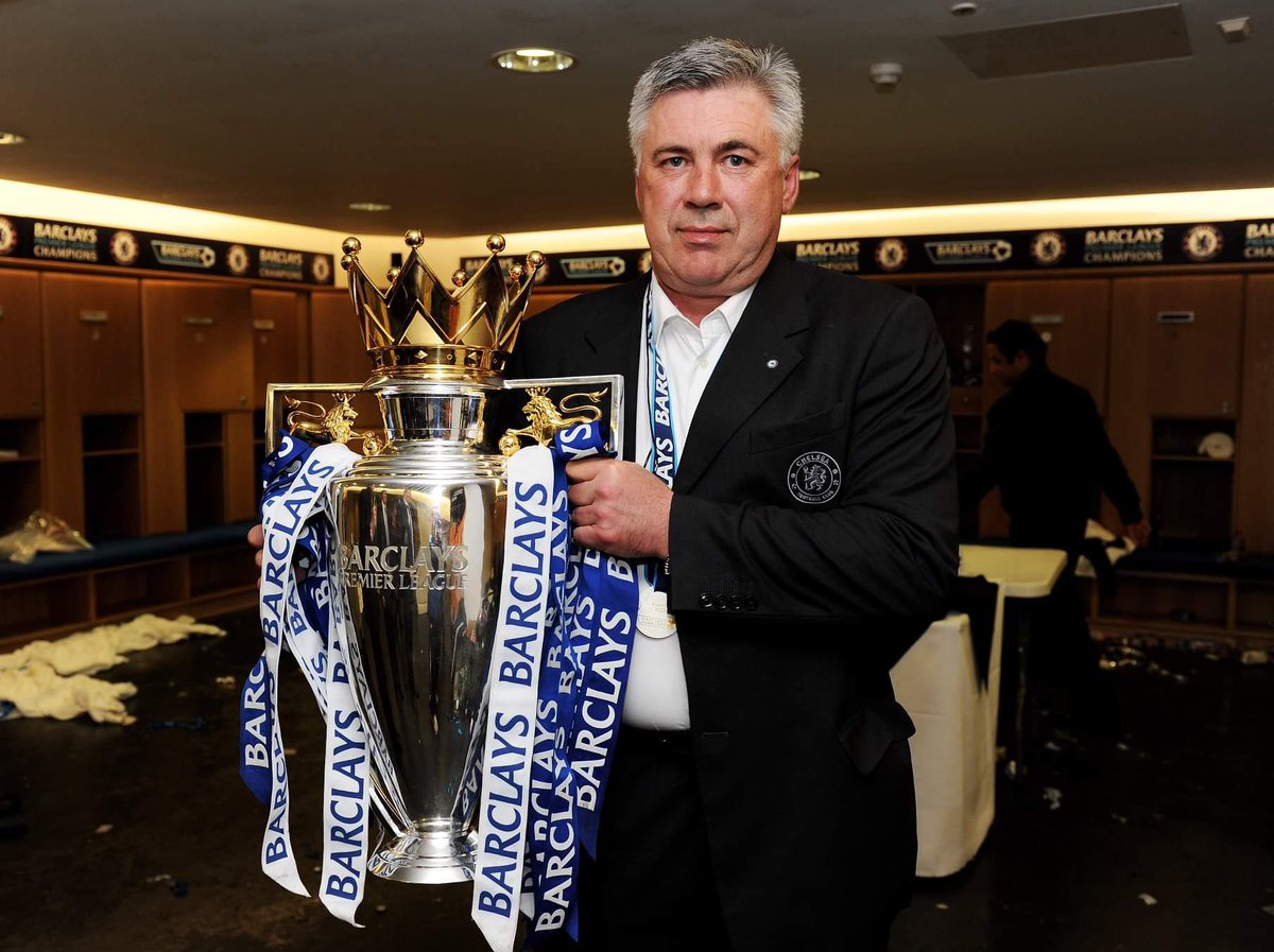 EmenaIo's tweet photo. When Ancelotti arrived at Chelsea with 4 Champions League trophies in his back pocket, he only brought them up once. 
Potter brings up that time he played well with Ostersalmons from the Swedish 4th division playing parttime fishermen and Thor set extra’s literally every presser. https://t.co/l4NMJCTfFR