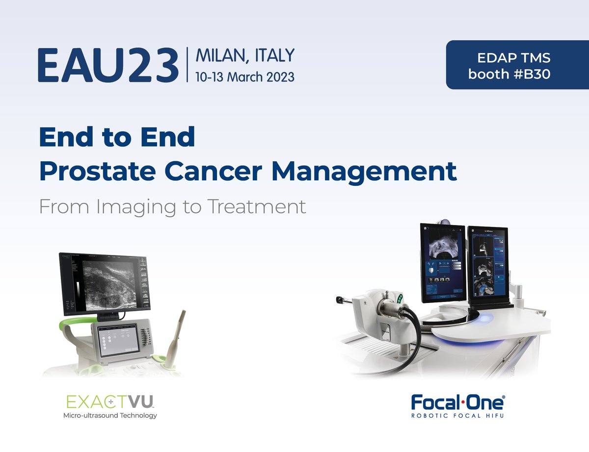 Are you considering a #FocalTherapy program in your hospital / clinic? @EDAPTMS offers and end to end prostate cancer solution, from imaging to treatment. Come over to our booth next week in #Milan to discuss it with our specialists #ExactVU #FocalOne #EAU23