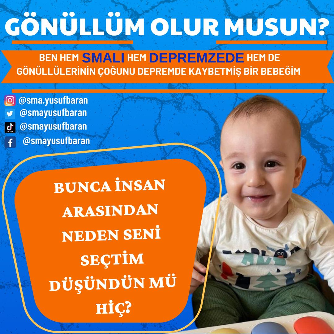 GÖNÜLLÜM OLUR MUSUN? 🙏🏻
Ben hem SMA TİP-1 hastası hem DEPREMZEDE hem de asrın felaketinde birçok gönüllümü kaybetmiş bir bebeğim 😔 Sizlerin desteğine çok ihtiyacım var 🙏🏻 Lütfen benim yaşamam için iyilik elçin olur musun 🤲🏻
#electionresults2023 
#TheMandalorian 
#OMAnnecy