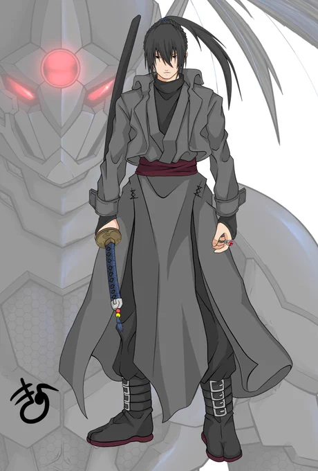 此方は完成?しました。オリキャラ忍者、髪下ろしverそしてしつこく過去絵再掲。#オリキャラ#創作 