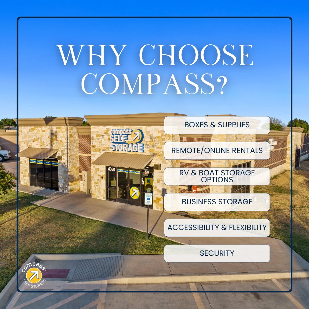 CompassStorage's tweet image. Besides the obvious reasons of just being the best, check out all these reasons to #ChooseCompass! 😆 #WeMakeItEasier #CompassStorage