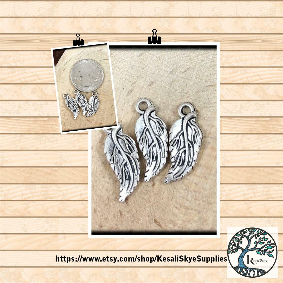 🐣. Offer Xtras! 10 Pcs, 19x7mm, Silver Charms, Silver Pendants, Antiqued Silver, Embossed Leaf, Leave Charms, Leaves, Silver Leaves, Nature Charms, Leaf for $2.55 #SilverCharms #19x7mm