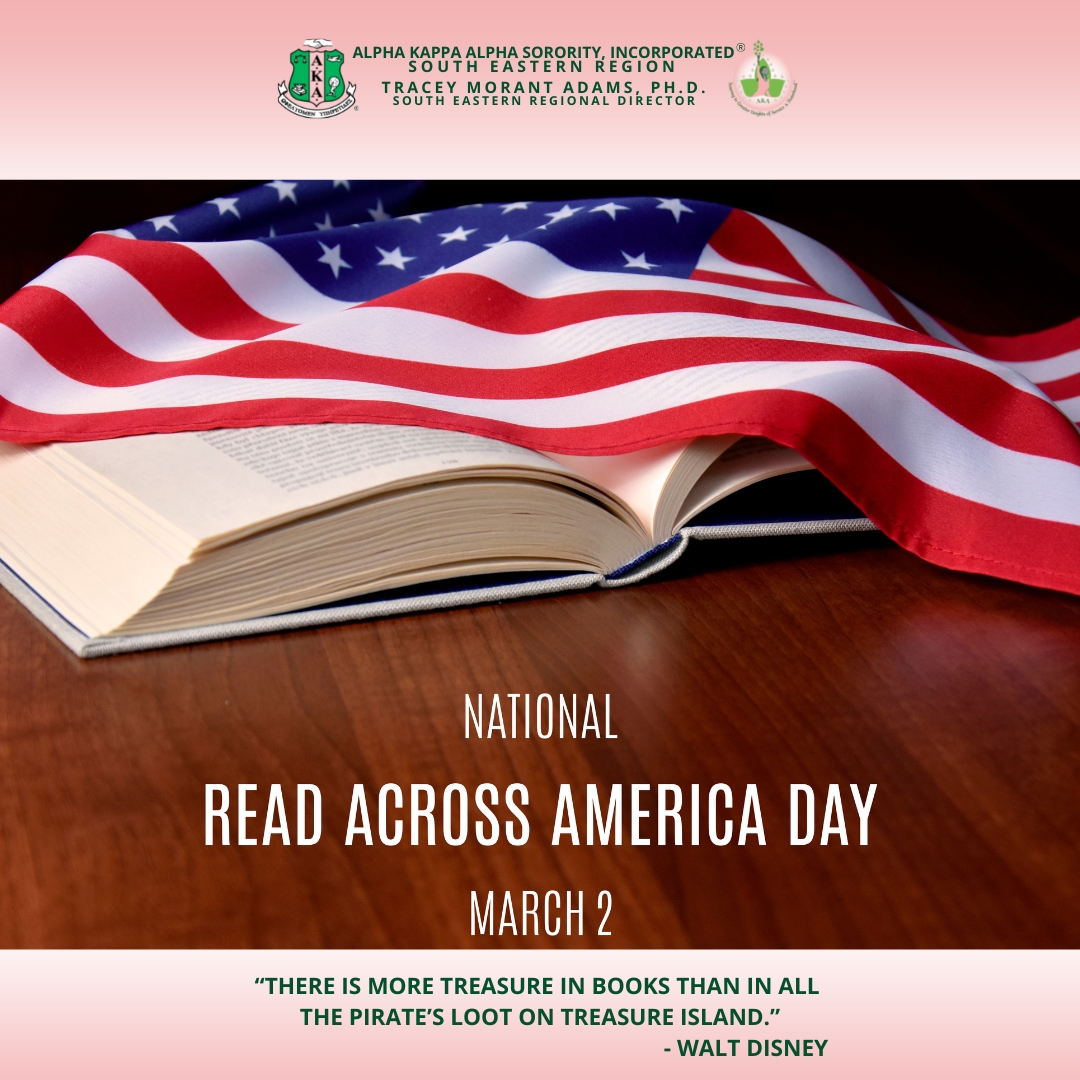 Today is National Read Across America Day. The day was established by the National Education Association (NEA) in 1998 to help get kids excited about reading. 

What was your favorite book growing up?
#AKA1908 #SoaringWithAKA #PowerOfUs #SophisticatedSouthEastern