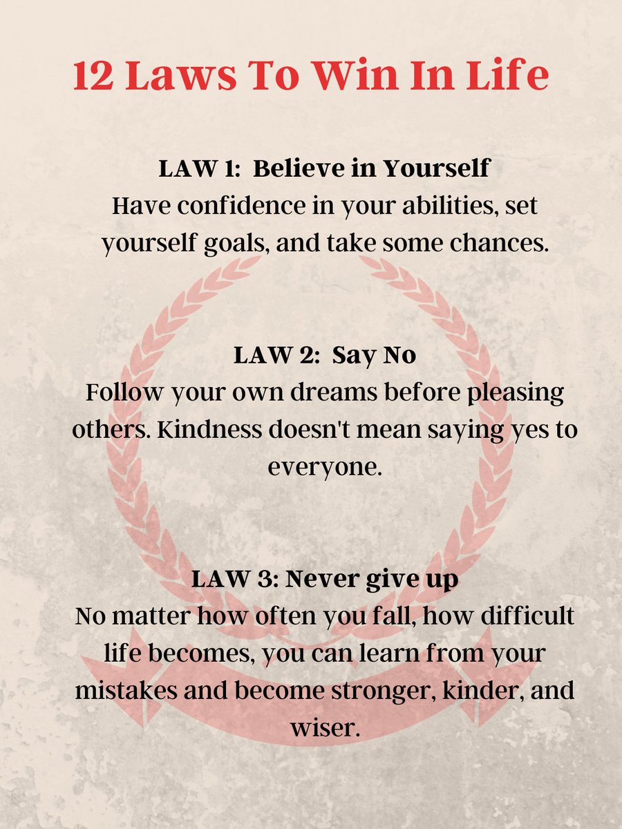 12 Laws To Win In Life: