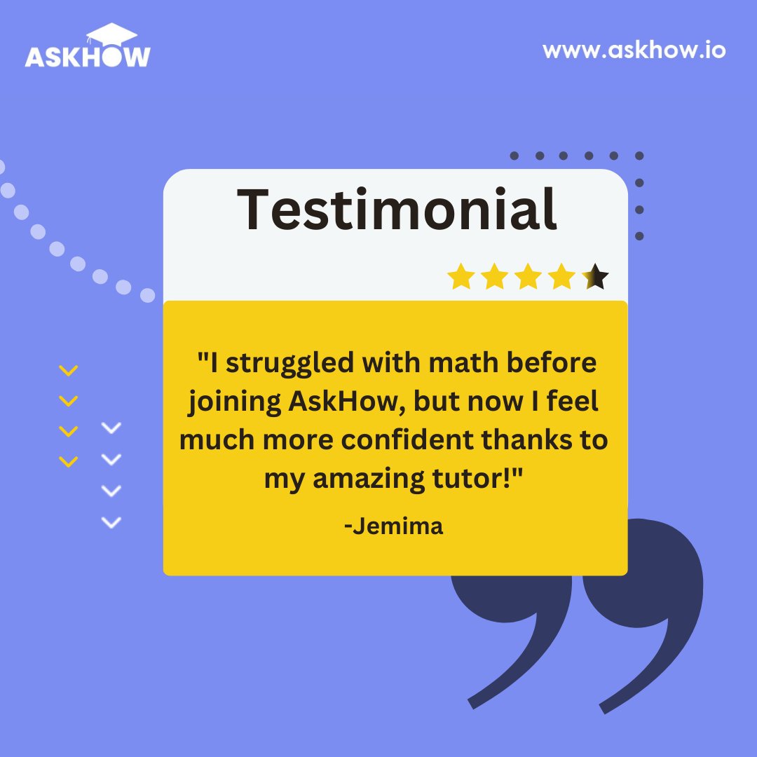 This is what our #students says about our #tutors....😍
Try our expert #tutors to witness your child's definite progress.

#TestimonyTuesday #studentteacher #onlinetuition #customerreview #happycustomer #feedback #successstory