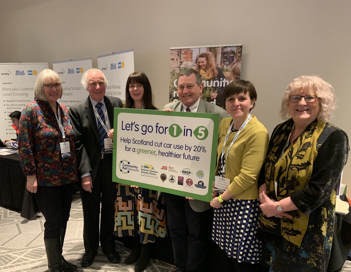 Community Rail Partnerships launched “Let’s go for 1 in 5” campaign at Rail Scotland Conference encouraging people to switch 1 in 5 of their car journeys to sustainable modes. #connectingscotland #climateaction #communityrail. Thanks to all you who engaged with us today!