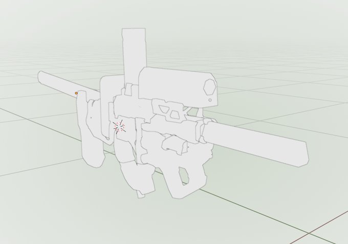 銃パーツ明日までには終わりそうUV展開とテクスチャも終わらせられるといいなぁ 
