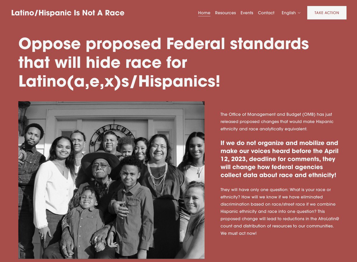 DiasporaDash's tweet photo. The Office of Management and Budget (OMB) has released proposed changes that would make Hispanic ethnicity &amp; race analytically equivalent. We must make our voices heard before the April 12th deadline for comments: https://t.co/uqWgg6yVuc 
RSVP for March 9th @afrolatinoforum event https://t.co/wR24V3xjWR