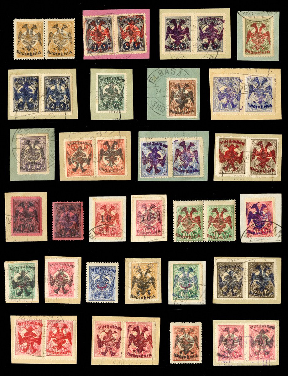 March Auction Highlight: Lot 203 - Nearly Complete Collection of Albanian Eagles including the scare 25pi "Russian Green" with handstamp inverted and 50pi orange brown on piece. Many ex-Lef Nosi and most with certificate $50,000 est.
cherrystoneauctions.com
#philately