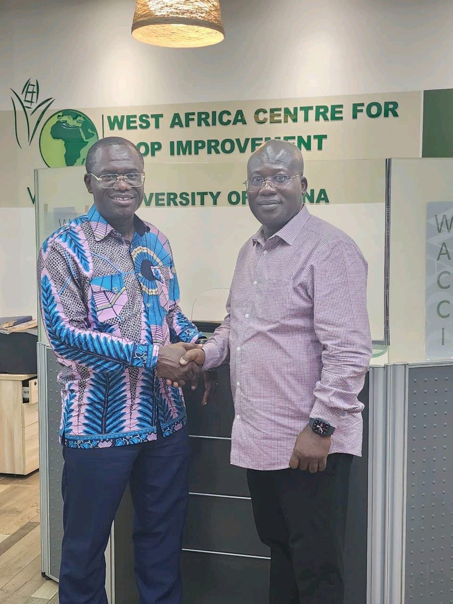 Dr. Joseph Siaw Agyapong, and a team from his group visited Prof. Eric Danquah - the founding director of West Africa Centre for Crop Improvement ( WACCI) - University of Ghana to explore win-win opportunities to transform the rice industry in Ghana. 
#JospongRice
@jsagyepong