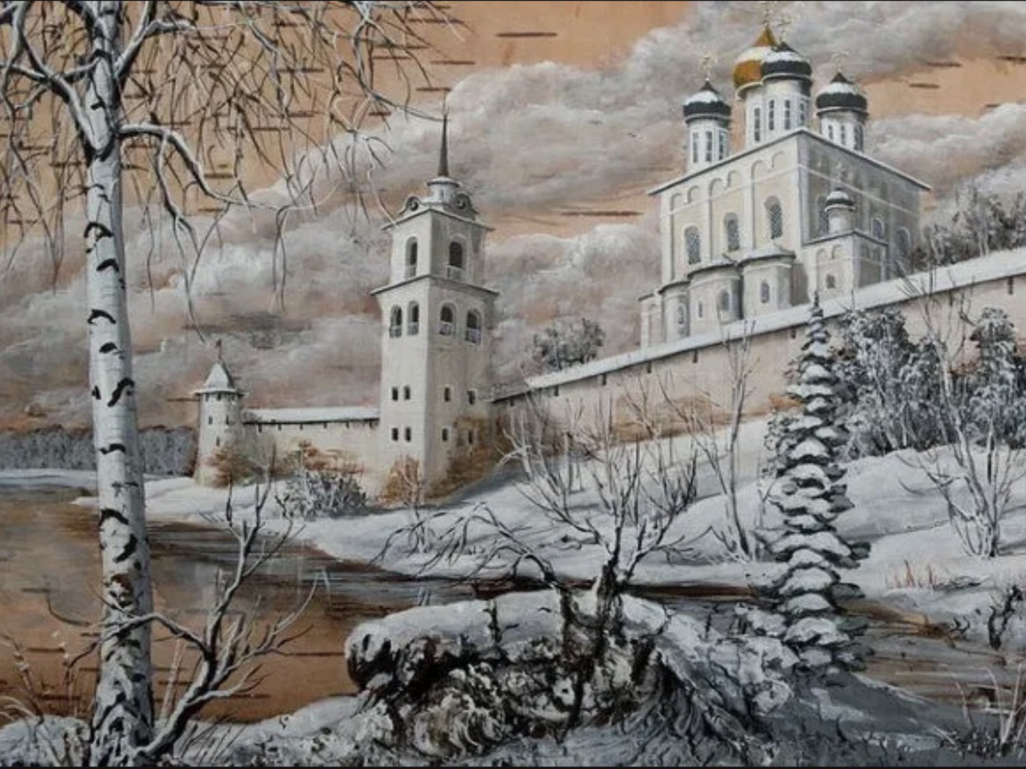 Картины на бересте