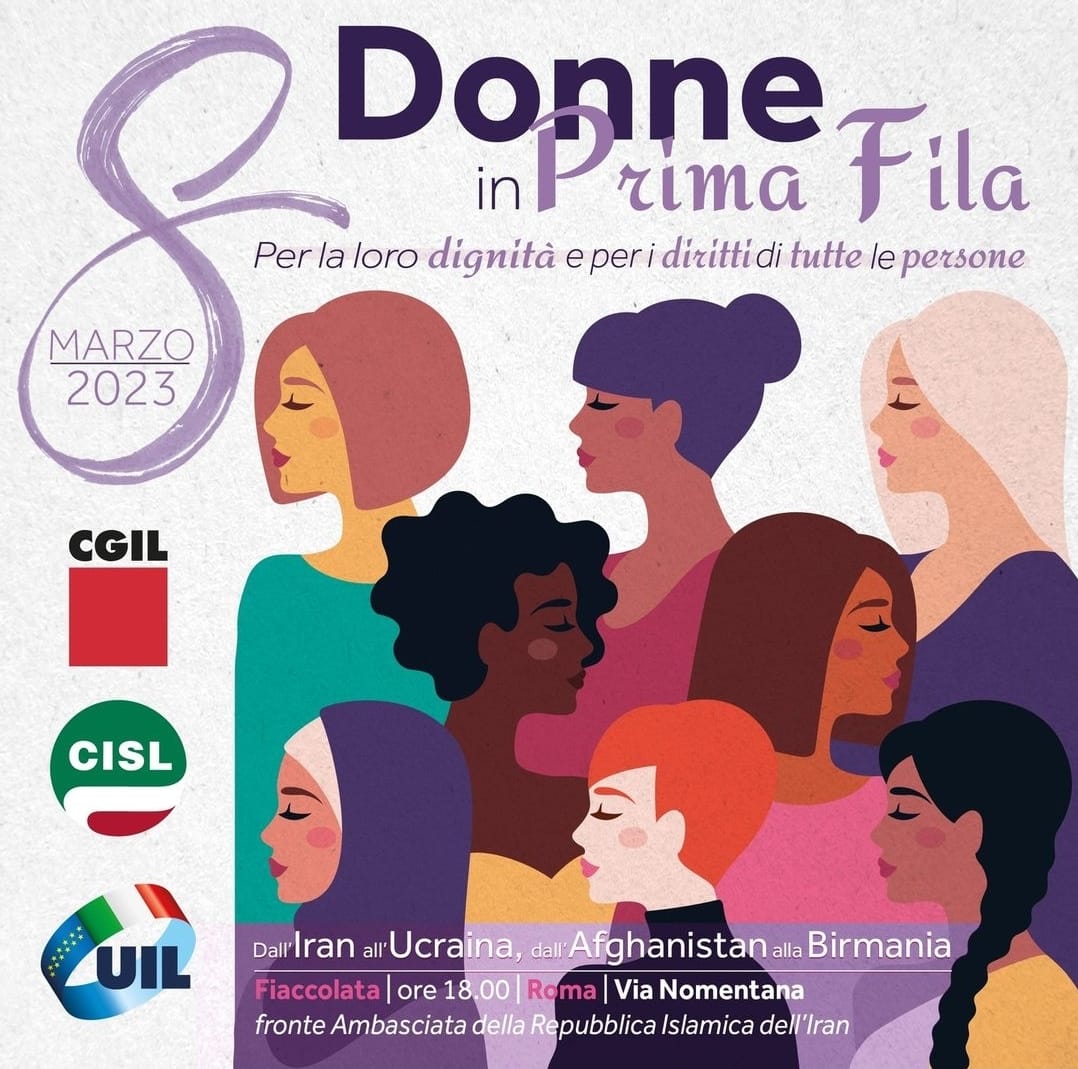 #8Marzo La #FisascatCisl aderirà alla
fiaccolata simbolica promossa da #CgilCisIUil davanti all'ambasciata della Repubblica lslamica del'IRAN a Roma. Un segno di solidarietà e vicinanza verso tutte le donne che lottano ogni giorno per la loro dignità e per i loro diritti.