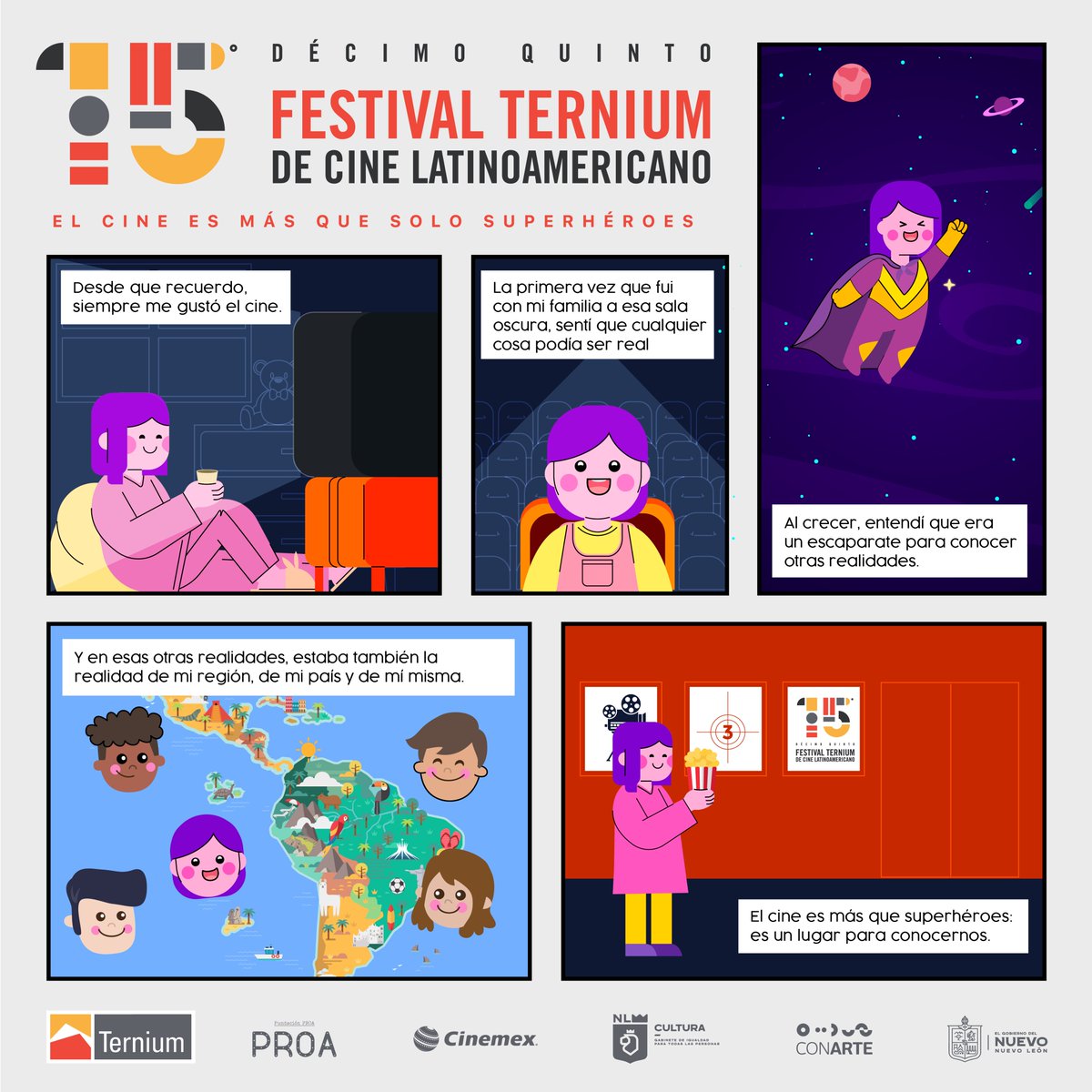TerniumMexico's tweet photo. El XV Festival Ternium de Cine Latinoamericano te espera en @Cinemex y @CinetecaM, con películas de personajes con historias extraordinarias, muy diversas y dignas de contar.🌎🎬 ¡Descubre Latinoamérica en el cine!

🗓️ Conoce nuestra cartelera en: https://t.co/Y46zv4iBQj https://t.co/QY17CDGDUQ