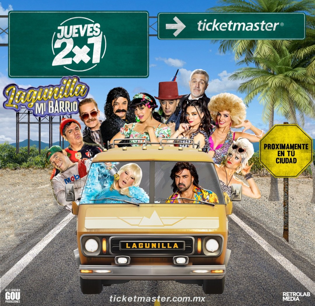 Aprovecha Jueves De 2  X  1  <a href="/Ticketmaster_Me/">Ticketmaster México</a> <a href="/alex_gou/">Alex gou</a> <a href="/freddymasca1/">Freddy Ortega</a> <a href="/MaribelGuardia/">Maribel Guardia</a> <a href="/DaniBisogno/">DANIEL BISOGNO</a> <a href="/AlbertanoNSM/">Ariel Miramontes</a> <a href="/VIsfel/">Violeta Isfel 🇲🇽</a> @LagunillaMB <a href="/gouproducciones/">Gou Producciones</a> <a href="/claudiocarrera/">Dan</a>