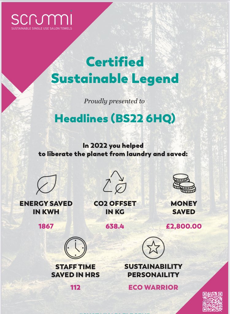 Super proud to be certified as a salon that cares for the planet, sustainability in the workplace 💪👏🎉🎉 #scrummi #sustainable #salon