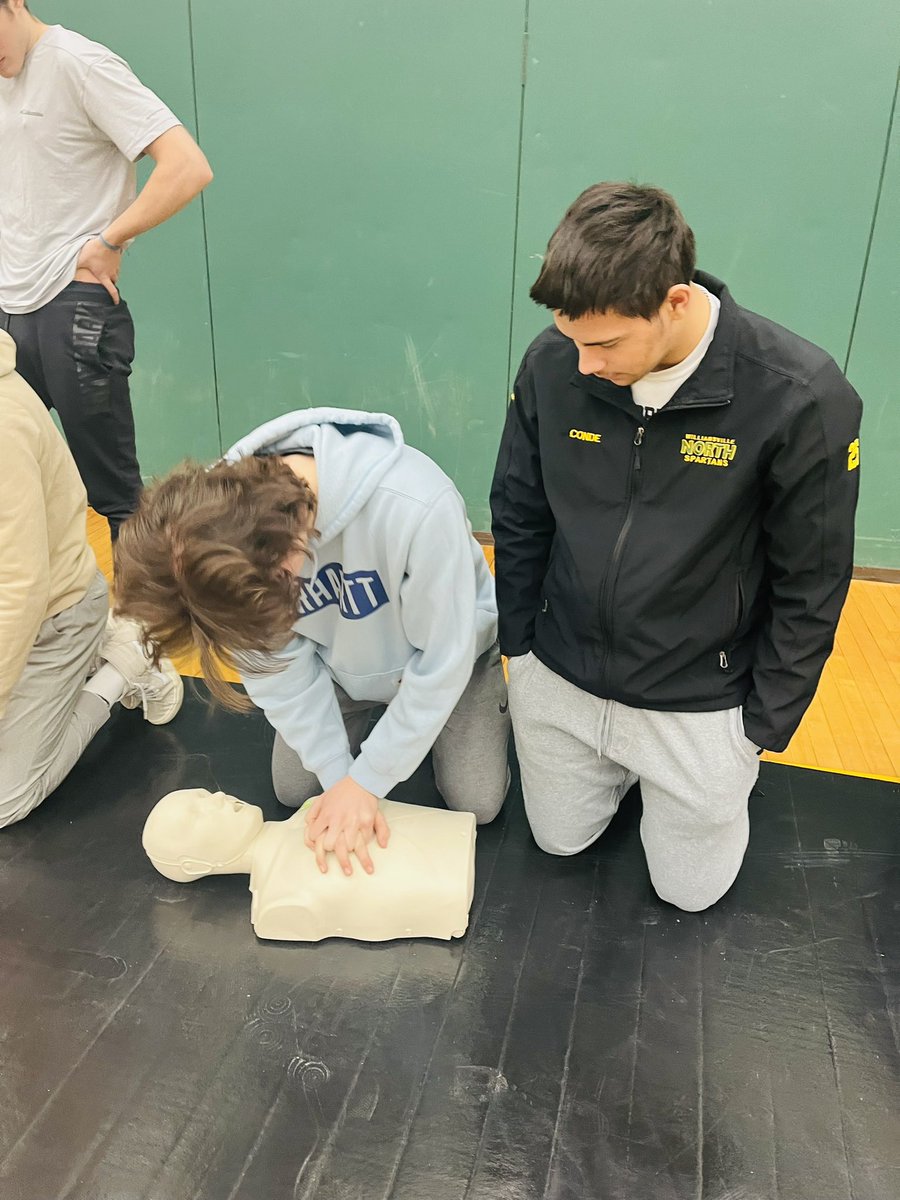 Our PE classes are learning to do #HandsOnlyCPR during classes. Great job by our PE Department!