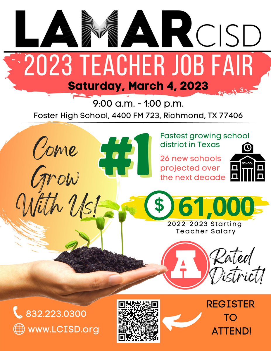 Calling all teachers, nurses, counselors, librarians, and special education assessment staff!! Join us this Saturday! Letters of Intent will be offered to qualifying applicants. #ComegrowinLCISD