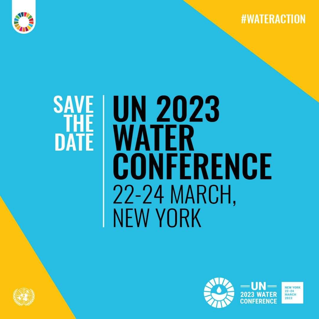 Water4Dev's tweet photo. 💧SAVE THE DATE. The UN 2023 Water Conference is around the corner. 

The event is a huge opportunity to bring together all stakeholders including @Water4Dev, to take bold #WaterAction.

🗓️ 22-24 March 2023
📍UN Headquarters 🇺🇸
🌐 https://t.co/zZYkXMuSXt

#Water4Dev #GlobalGoals https://t.co/ii4YCNtopG