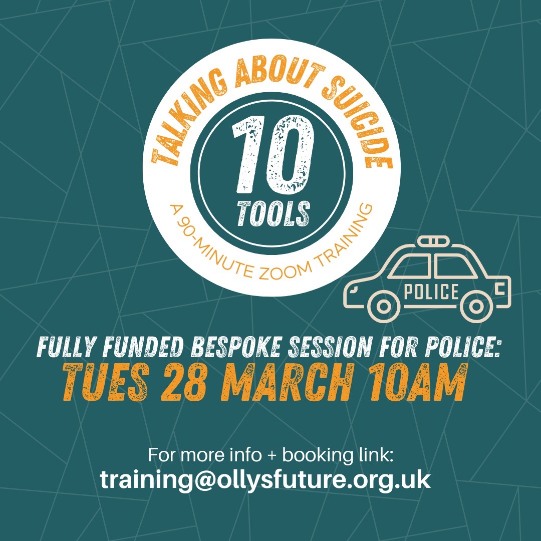 OllysFuture's tweet photo. FREE Suicide Prevention training pilot for POLICE (28/3) With funding from the Department of Health and Social Care Suicide Prevention Fund, I have been working with @start_the_conv , @SussexPolice and @SurreyPolice  to co-produce a bank of police-based Life Saving Conversations https://t.co/ESC7eWSzSo