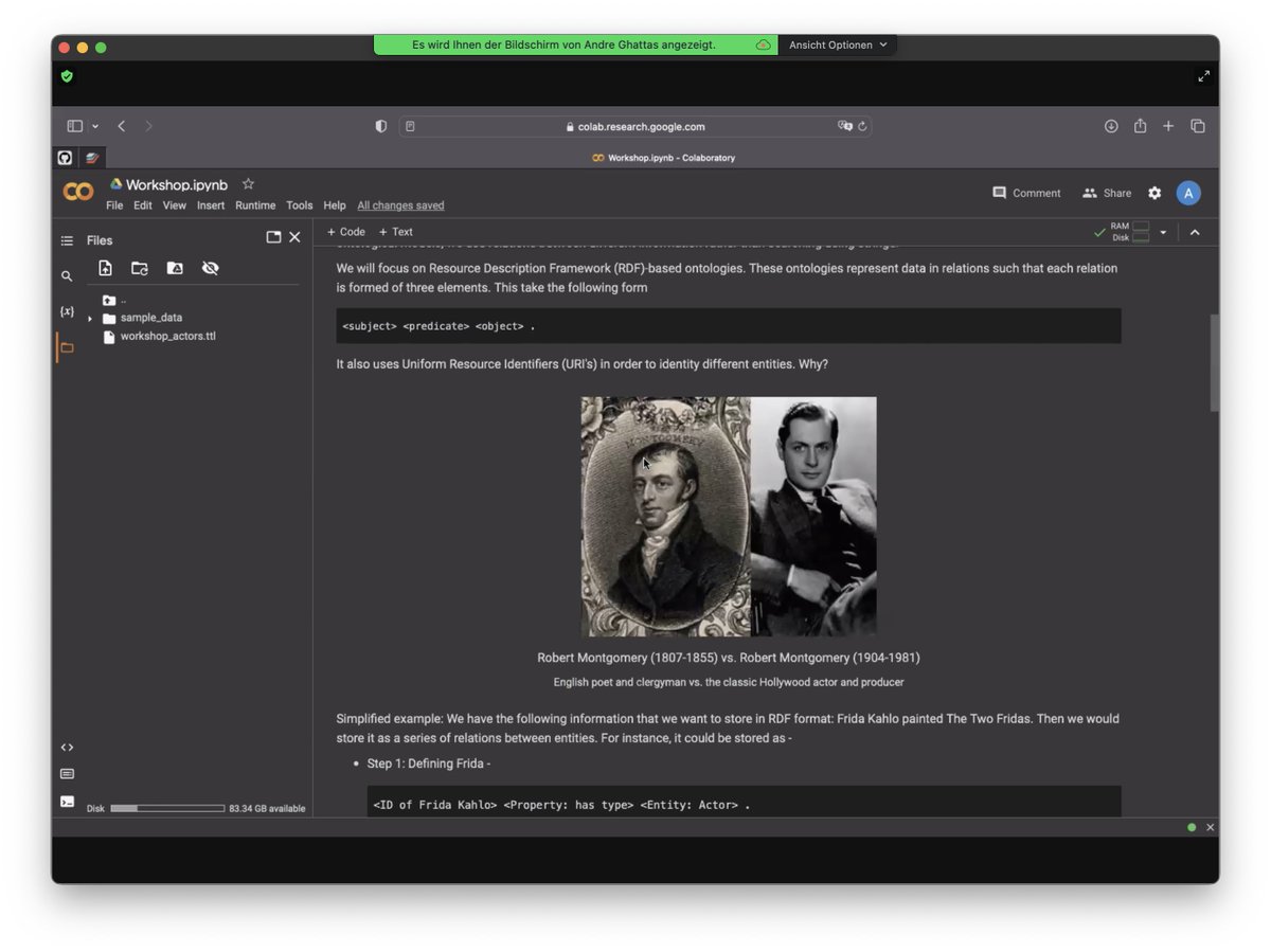 André Ghattas lecturing on »Data Retrieval, Cleaning and Alignment« as part of todays DATA.THINK event by <a href="/dvstudies/">Digital Visual Studies</a> held in cooperation with <a href="/BiblHertz/">Bibliotheca Hertziana</a>  and  <a href="/swissartresearX/">Swiss Art Research Infrastructure (SARI)</a>  For more details see dvstudies.net/2023/03/02/tal…