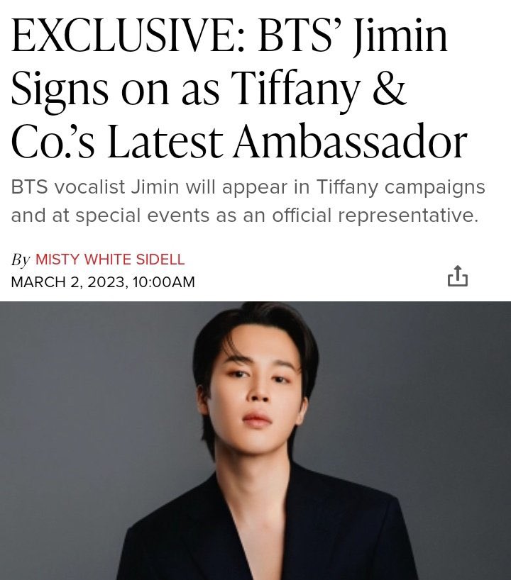 Jimin of BTS is Tiffany & Co.'s Newest House Ambassador