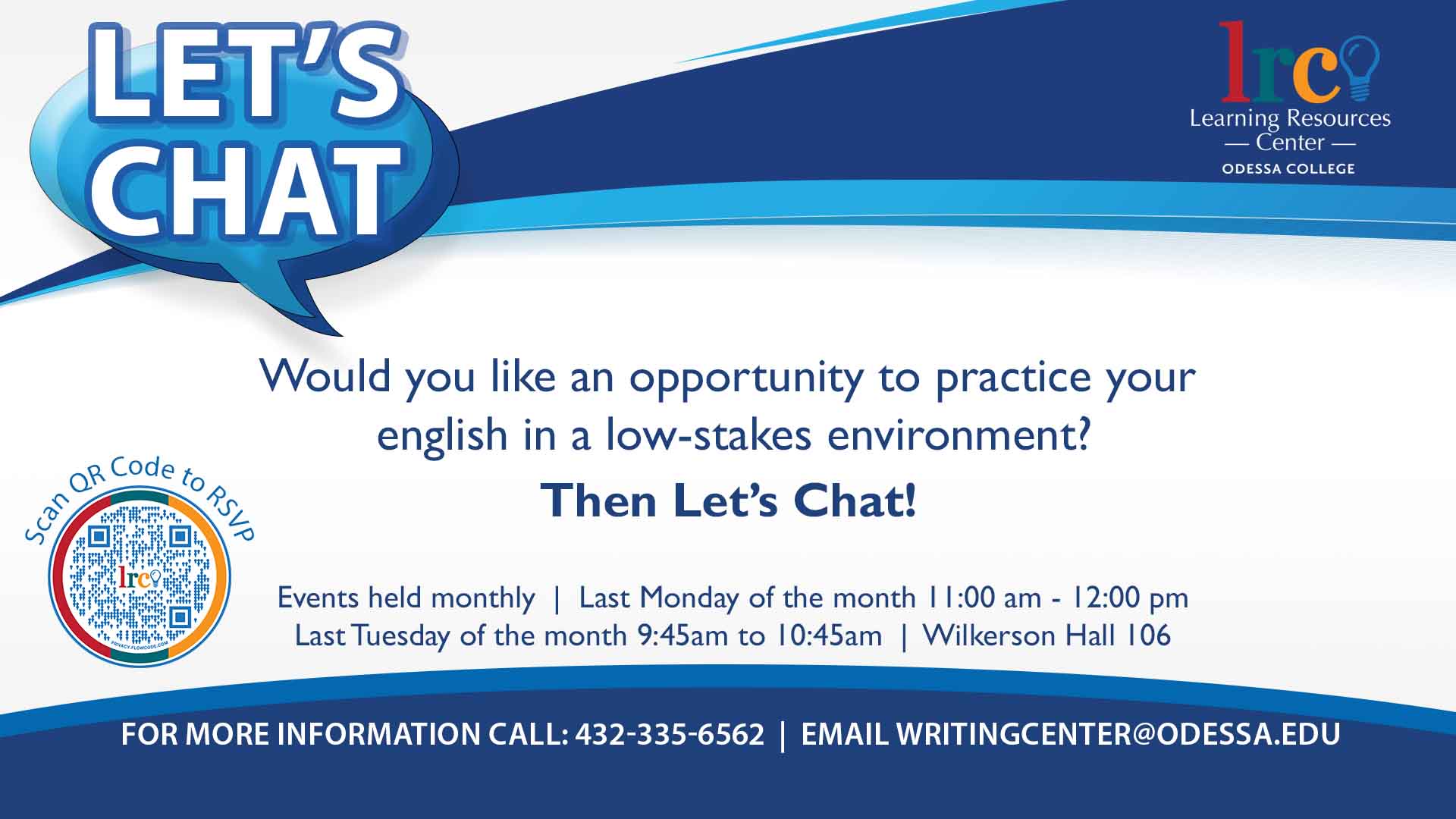 Tuesday Chat -- Practice Your English!, Events