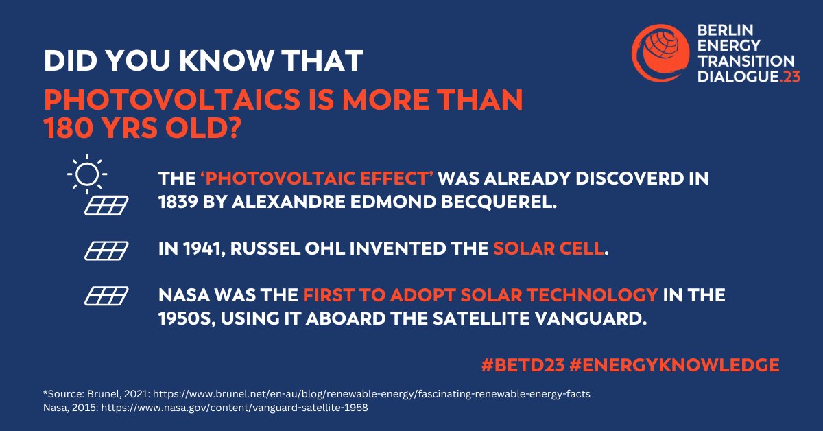 greensofa_betd's tweet photo. The #turbine #technology was invented around 1827 but was mostly powered by #steam using coal. The first #hydroelectric project started in 1878. So #solar is also one of the oldest #electricity sources! Did you know that? #betd23 #energyknowledge https://t.co/Rm2UShBQse
