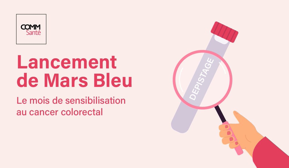 C'est le lancement de #MarsBleu mois de sensibilisation au #CancerColorectal
Cette opération vise à rappeler l'importance du dépistage, car s'il est diagnostiqué à un stade précoce, ce cancer obtient un taux de survie de 90%
A partir de 50ans faites-vous dépister tous les 2 ans !