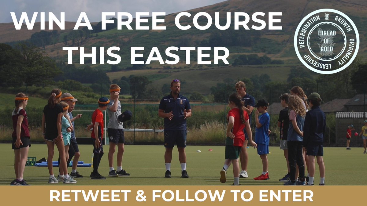 📢 WIN A FREE PLACE ON THE COMPLETE SPORTS COURSE THIS EASTER

To enter:
🔁 Retweet this tweet
🤳 Follow <a href="/SedberghCourses/">Sedbergh Courses</a> 

For children aged 6-11, hosted at <a href="/Sedbergh_Prep/">Sedbergh Preparatory School</a> on 3-6 April 2023

#InspiringYoungMinds #GOLD