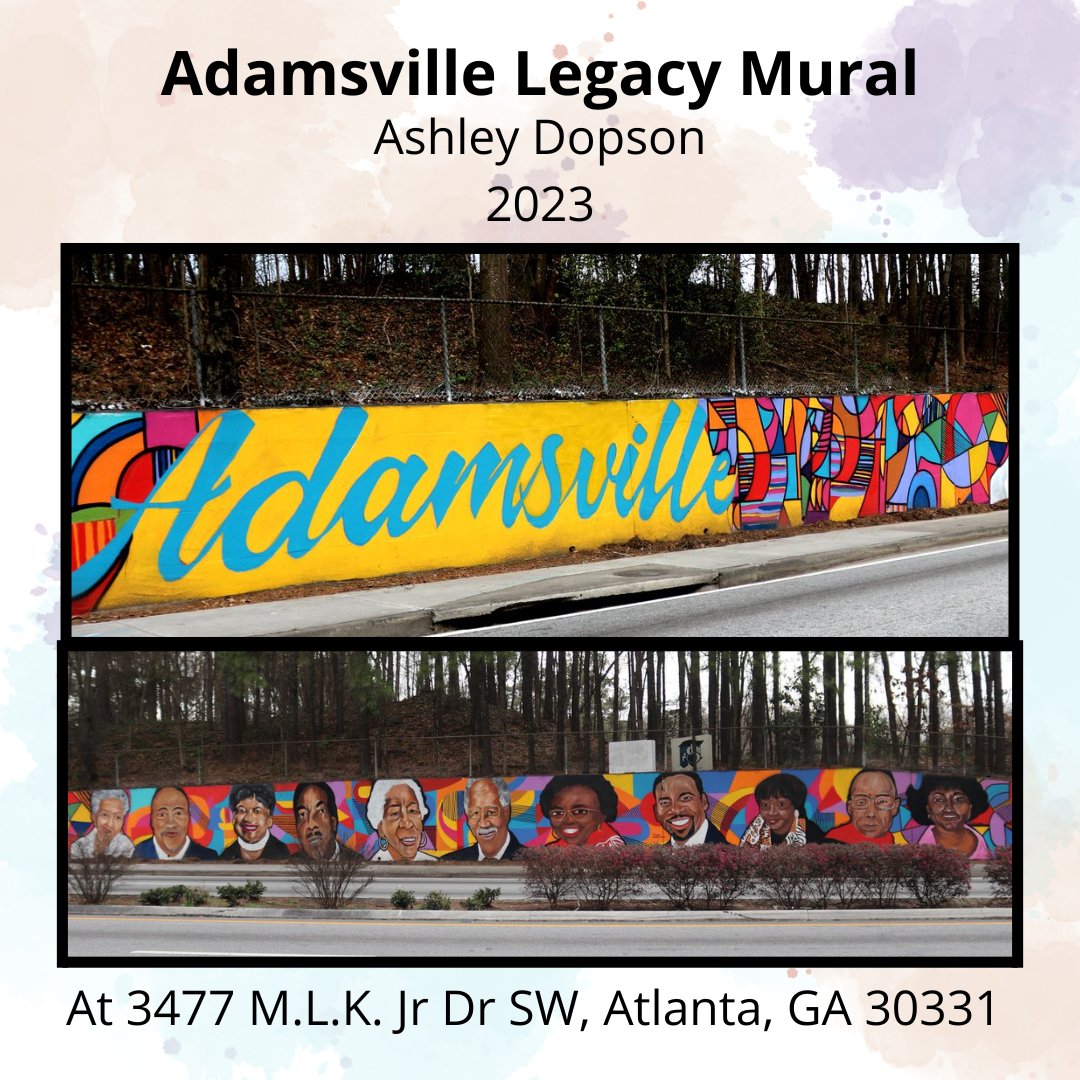 AtlantaOCA's tweet photo. The “Adamsville Legacy Mural” created by @ashleydpaints is complete at 3477 M.L.K. Jr Dr SW, Atlanta, GA 30331!
@cityofatlantaga
#AtlantaOCA #Atlanta #atl #publicart #mural #streetart #art #Adamsville #LegacyMural https://t.co/zYMjGoTGSB