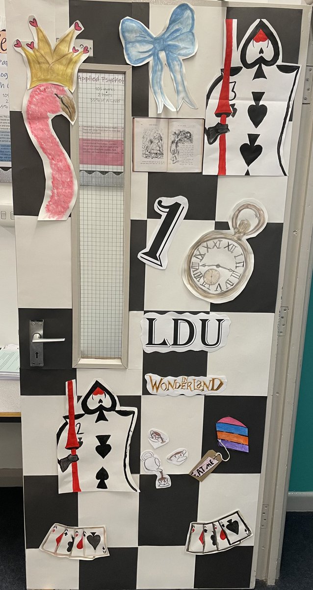 Huxlow_DT's tweet photo. Some fabulous creativity with World Book Day inspired doors in our department @Huxlow https://t.co/jxUSu6Hi1h