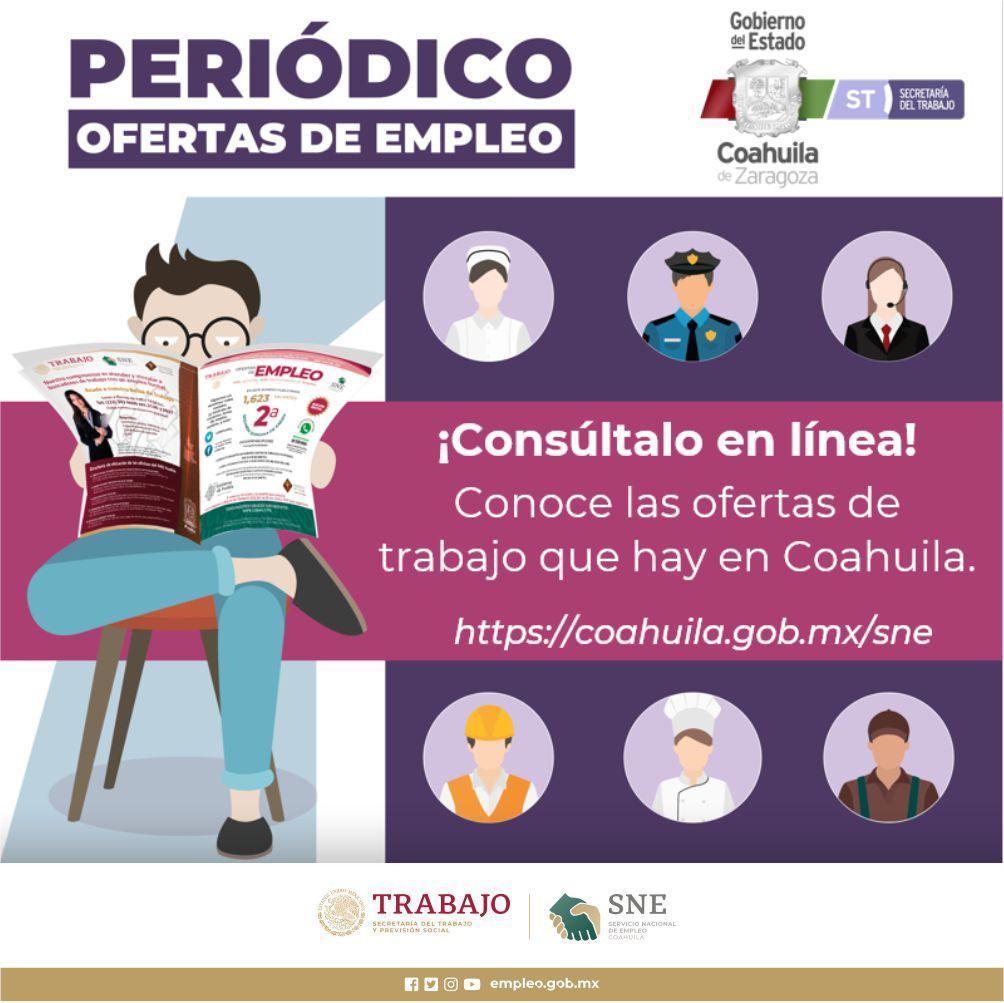 Periódico de ofertas de #empleo #Coahuila
✅ Guía👇
 🔸Consulta  en 👇    
        bit.ly/2SBbcnj
 🔸 Identifica el  ID de la vacante que te interesó
 🔸 Regístrate en la siguiente liga 👇
        forms.gle/jK15HoXpCxhdhD… 
🔸 Espera a que nuestro personal te contacte.