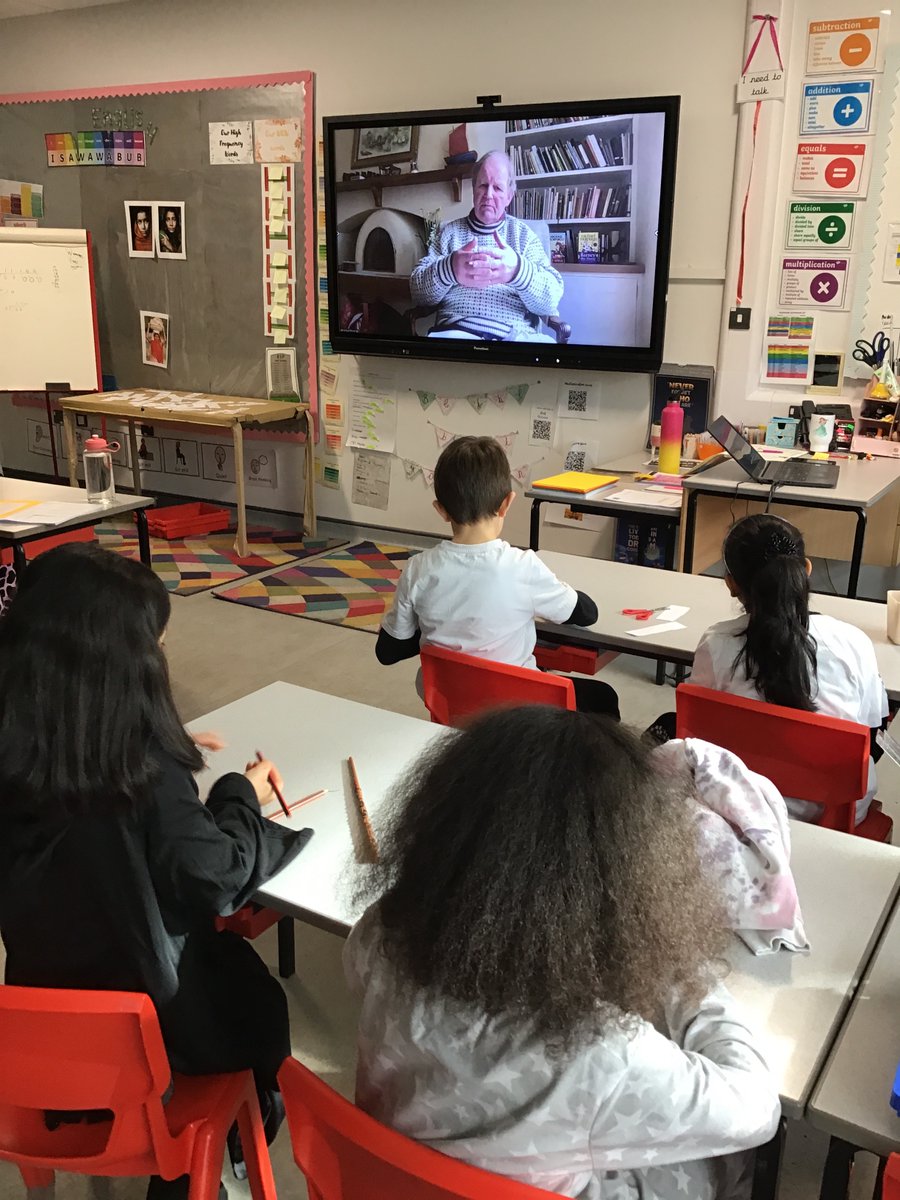 The children enjoyed listening to famous children’s author Michael Morpurgo talk about what inspires him to write and listen to him read some of his poetry. #WorldBookDay2023  #WorldBookDay @kestrelmead