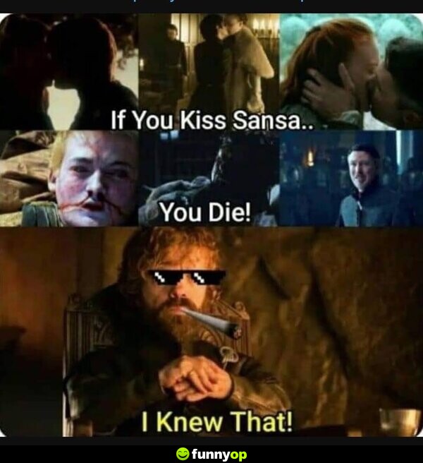 funnyop_memes's tweet photo. Tyrion, the smartest guy in Game of Thrones
#gameofthrones #GOT #GoTmemes #sansa #stark #tyerion #lannister #memes https://t.co/Yh0ksrNEUR