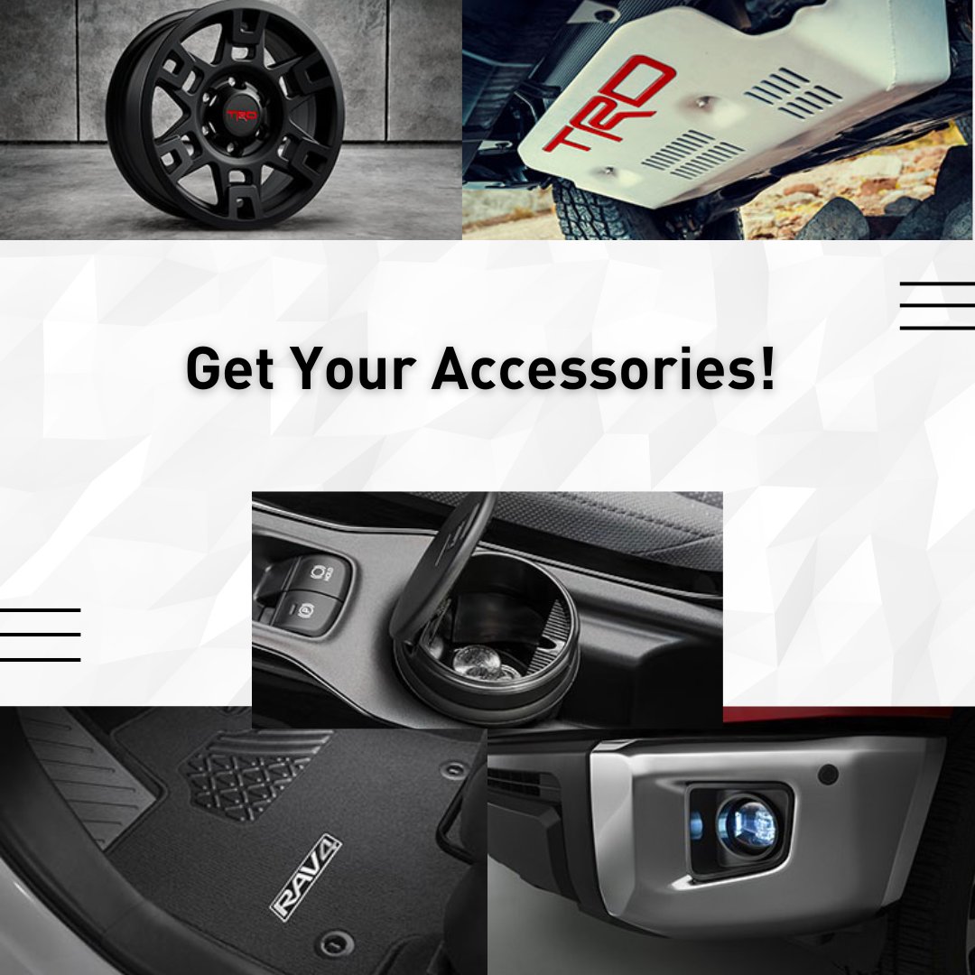 Accessorize your ride! 🙌
Visit our accessories catalog today: bit.ly/3mizq9f 😉

#accessories #vehicleaccessories #accessorize #brunswicktoyota