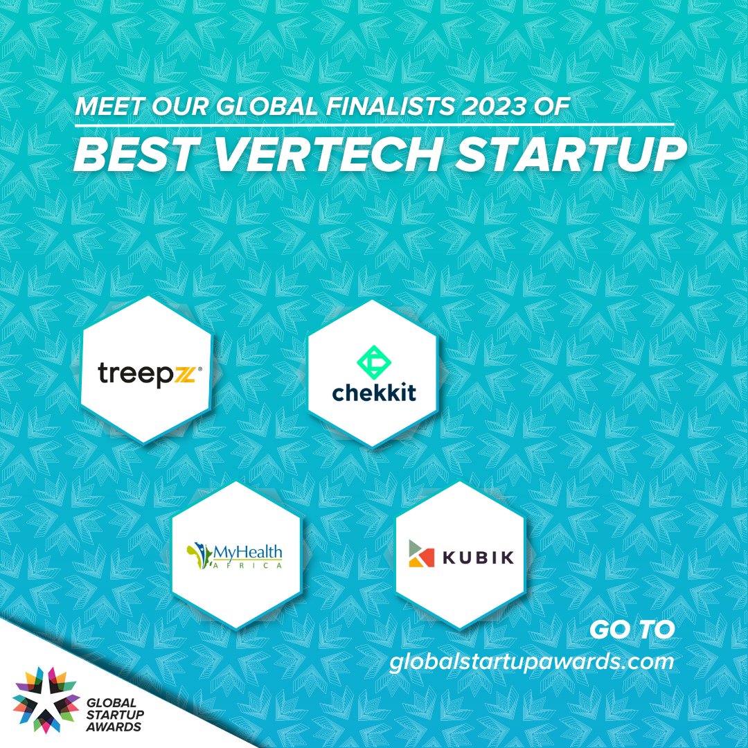 Here are the Global finalist 2023 of Best Vertech Startup! Good luck to all 🍀 @cerebriu - @GlintSolar - @lumnion - @TreepzNG - @Chekkitapp  GLOBAL GRAND FINALE - 29th of March 2023 - Copenhagen, Denmark Get your ticket now on the GSA website! 📩 fal.cn/3wgrg