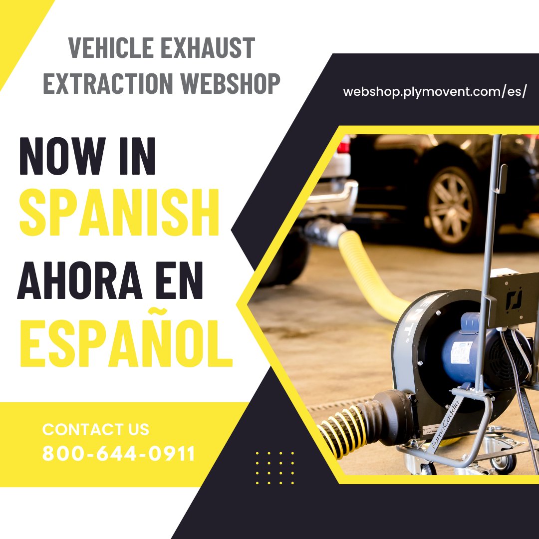 PlymoventUSA's tweet image. Ahora en Español! Tienda online de extracción de humos de escape de vehículos. webshop.plymovent.com/es/