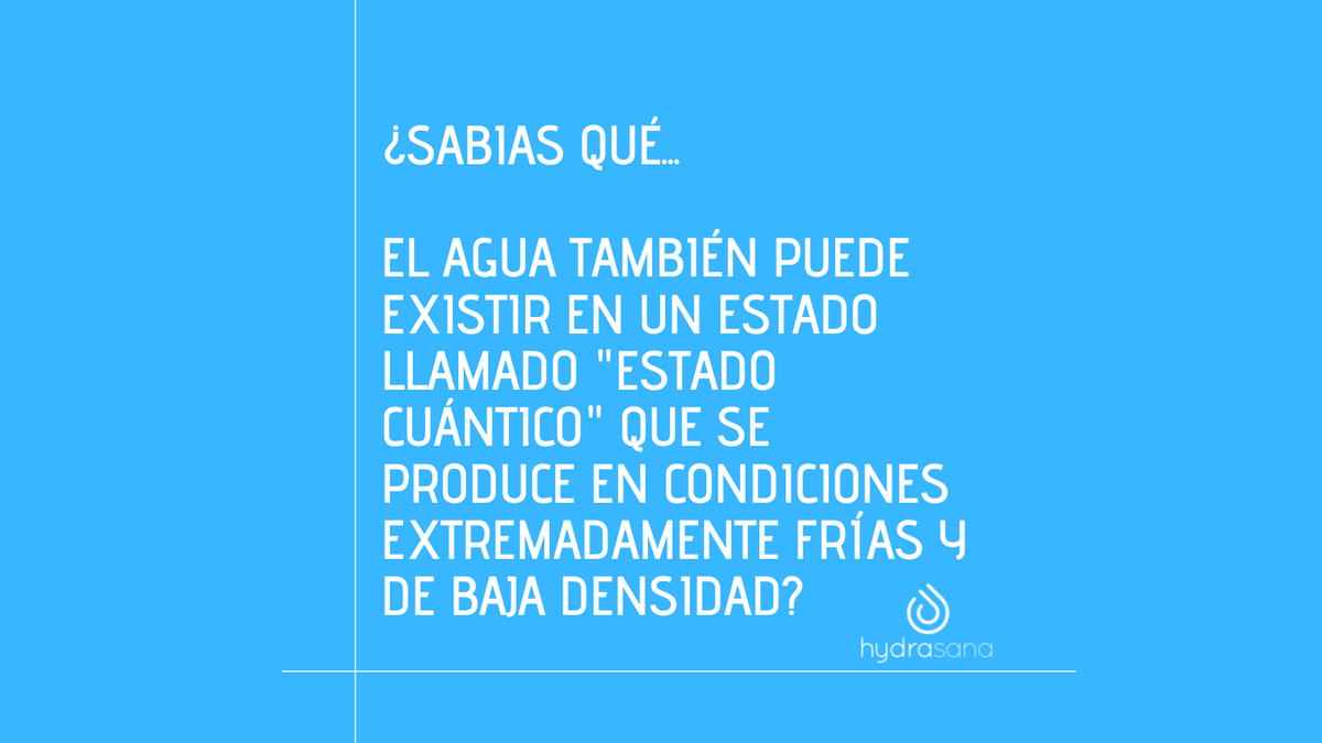 hydrasana's tweet photo. ¿Sabías que el agua puede existir en cuatro estados diferentes? Además de los tres estados comunes, sólido, líquido y gaseoso existe uno más. https://t.co/1pgNubVOmr