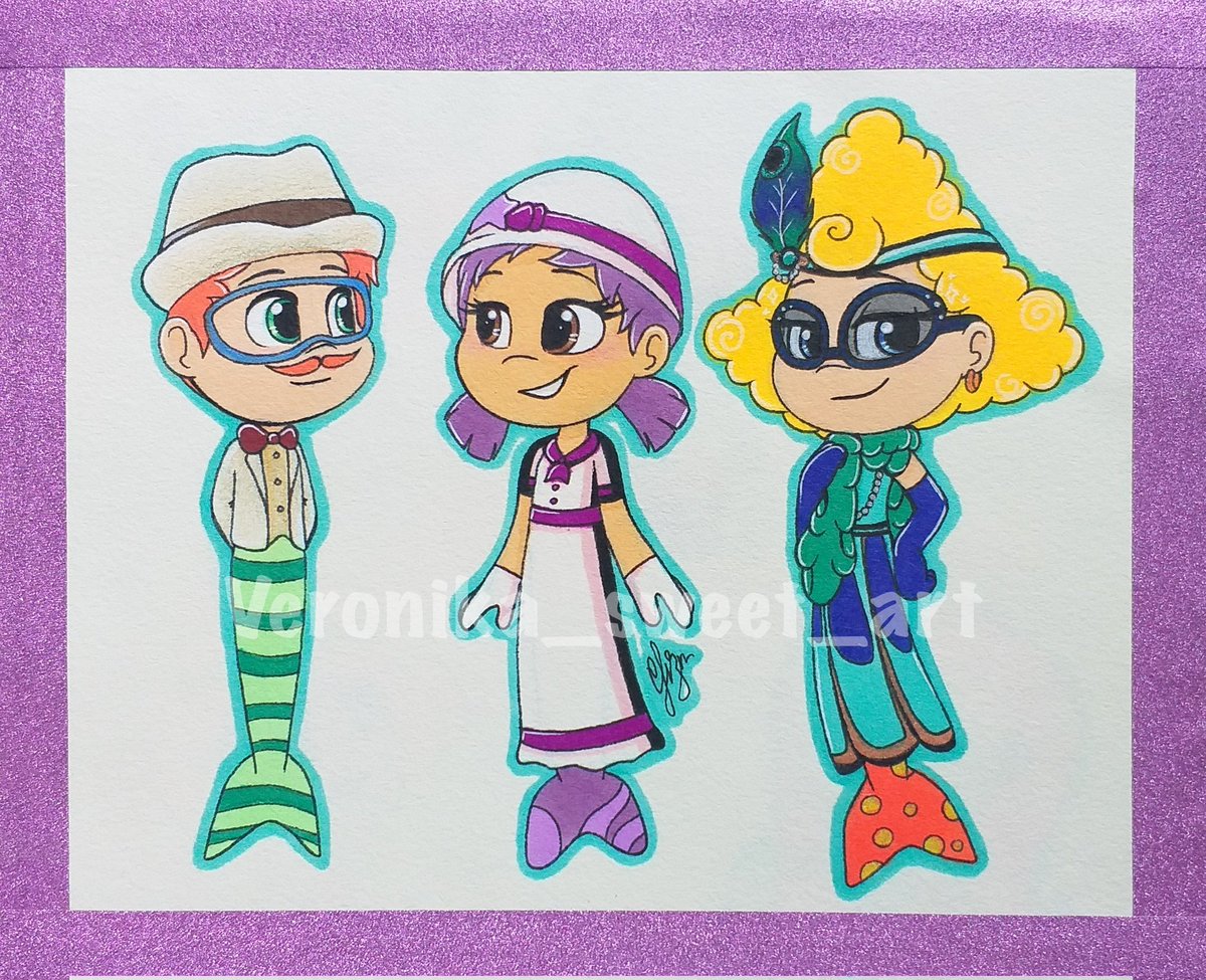 🔍🚂✨️Mystery on the Guppy Express✨️🚂🔎 I LOVE this episode! This is  definitely one of my favorite Bubble Guppies episodes ever!😌✨️💕 # BubbleGuppies #bubbleguppiesfanart #Deema #Nonny #Oona #BubblePuppy  #mermaid #mermaidart #traditionalart ..., image size:1200x975
