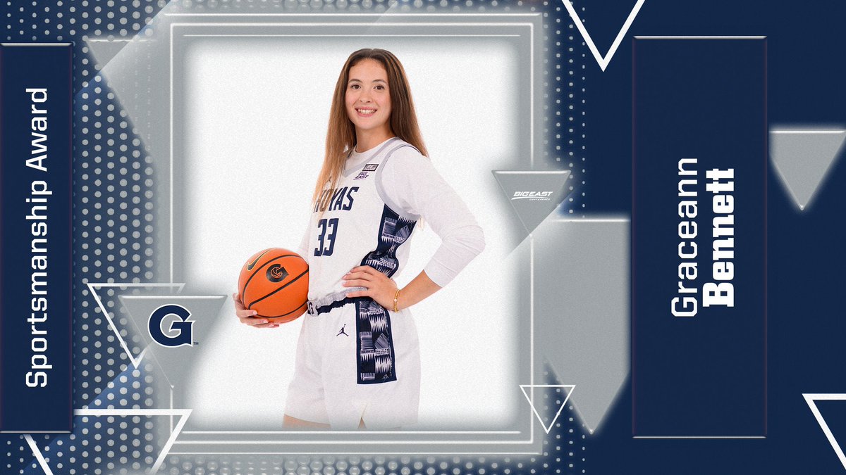 GeorgetownWBB's tweet photo. No one more deserving in the 🌎! Congrats to @graceann_bennett on winning the @bigeastwbb Sportsmanship Award!

#HoyaSaxa #WeAreOne #ActWithENGIE https://t.co/fPUfTy7LKz