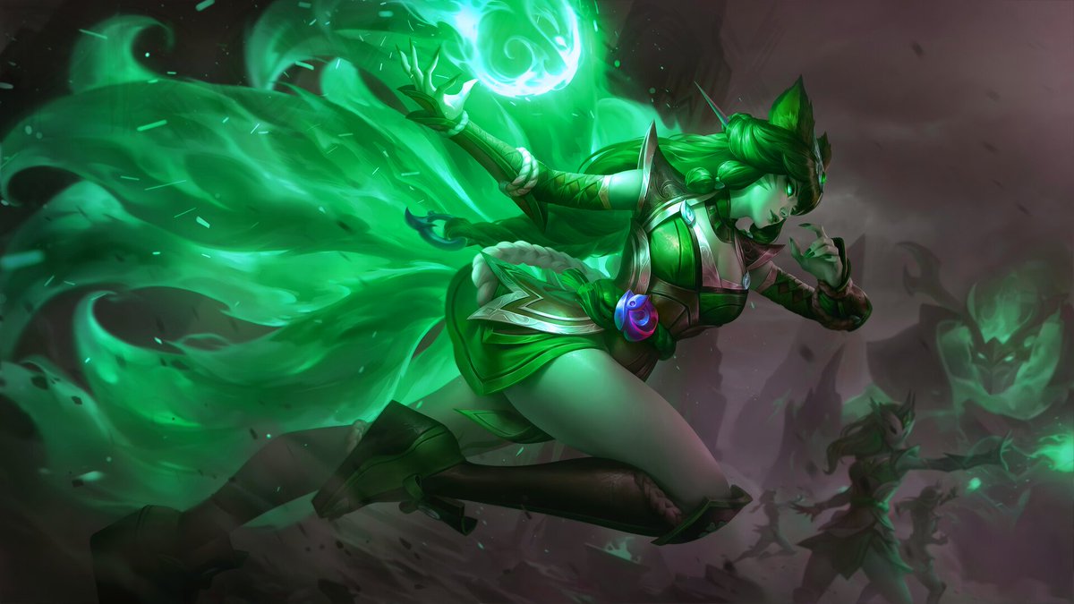 Giving away one Foxfire Ahri exclusive green Chroma to one vulpine🦊

To enter:
• Retweet
• Follow me
• Comment " Ahri💚 " 

Good luck  ! 💚